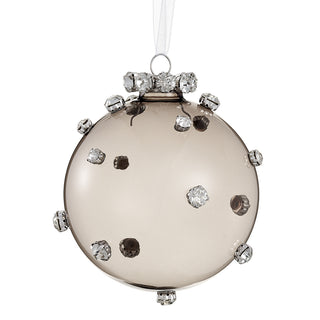 4"DIAMOND GLASS BALL ORNAMENT-SM/SI