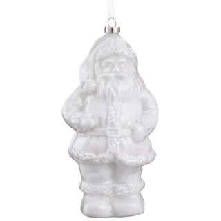 7.5" Glass Santa Ornament