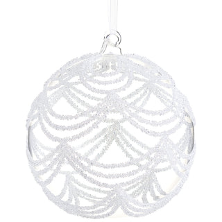 6"BEADED GLASS BALL ORNAMENT