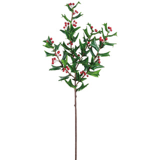 38" HOLLY SPRAY WITH BERRY STEM