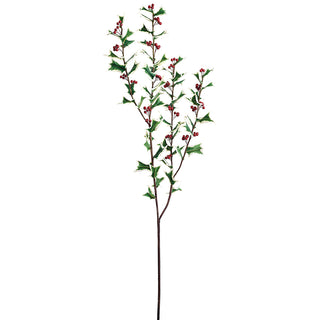 62" HOLLY SPRAY WITH BERRY STEM-VG/RE