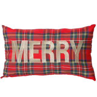 11"WX19"L MERRY PLAID PILLOW