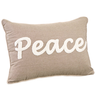 14"WX20"L PEACE PILLOW CREAM