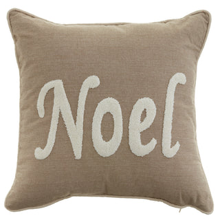 16"WX16"L NOEL PILLOW CREAM
