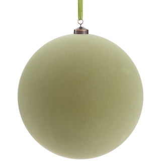 12" Flocked Ball Ornament