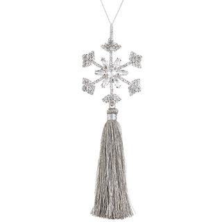 8"JEWEL SNOWFLAKE TASSEL ORNAMENT