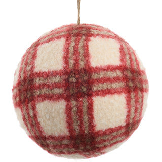 10" Plaid Ball Ornament