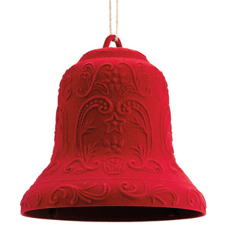 7.5" Flocked Plastic Bell Ornament