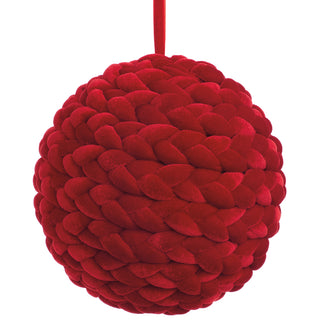 8" Braided Velvet Ball Ornament