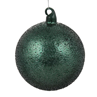 Glass Beaded Ball Ornament 120MM, Dark Green