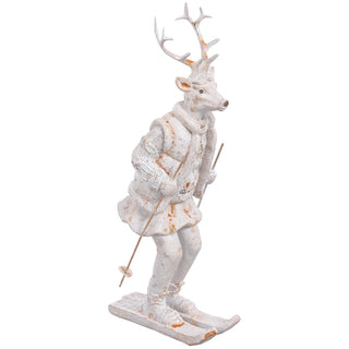 12.5"SKIING REINDEER WH/AT