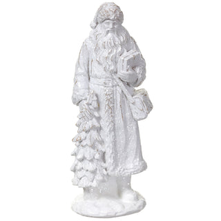 9.5"GLITTERED SANTA W/TREE