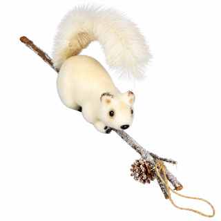 29.5x6.25x6IN Squirrel on Branch, Natural