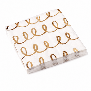 Gold Foil Loop Beverage Napkin Package Of 20