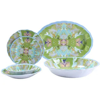 Stained Glass Green Melamine- Serving Bowl