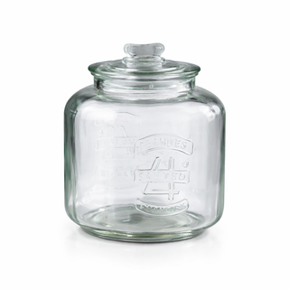D7.5"H10" -CLEAR GLASS CANISTER WITH LID