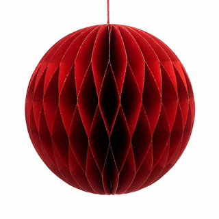 6" Hanging Paper Ball Ornament Red