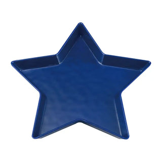 Patriotic Star Melamine Plate, Blue 11.25"L x 11.25" W x 1.25" H