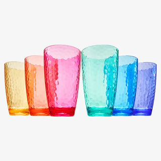 Classic Plastic Reusable Drinking Glasses (Set of 6)