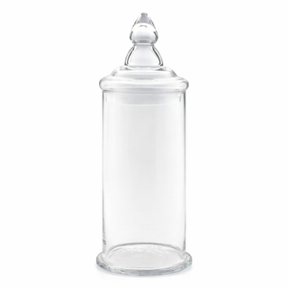 D6"H19" -GLASS APOTHECARY JAR WITH LID