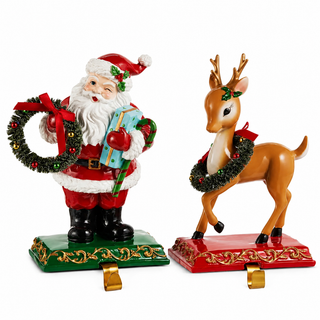 11" Santa and Deer Stocking Holder (SANTA ONLY) SHIPS 9/1/2026