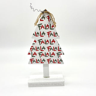 Whitewashed Wood FA LA LA Table Topper 15" x 7.5"