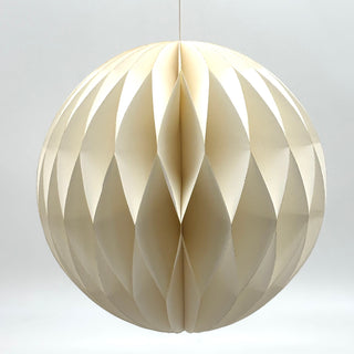 14" Hanging Ball Paper Ornament-Off White