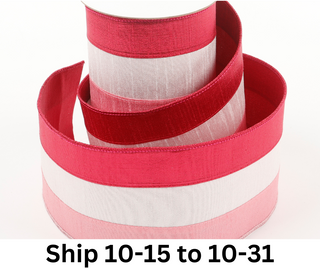 4" x 5 YDS TRI-COLOR DUPION BACKED RIBBON-PINK/WHITE/HOT PINK