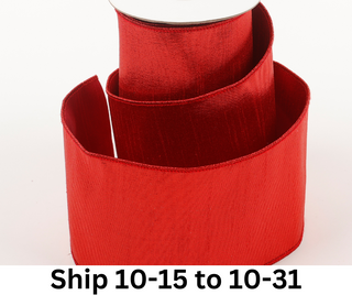 4" X 5 YDS Red Dupion Backed Ribbon