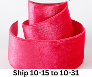 4" X 5 YDS HOT PINK VELVET DUPION BACKED RIBBON