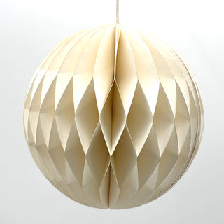 10" Hanging Ball Paper Ornament-Off White