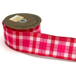 2.5""X10YD PLAID RIBBON-RED/WHT/PK