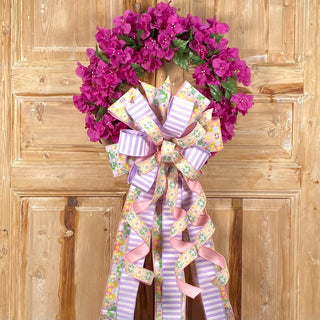 24" BOUGAINVILLEA WREATH-PURPLE WITH BOW