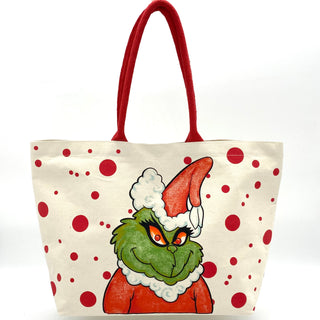 PRINTED RED "GREEN MONSTER" TOTEBAG 22" x 14"