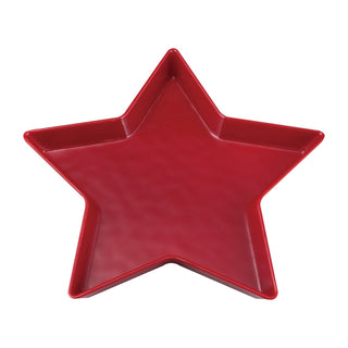 Patriotic Star Melamine Plate, Red 11.25"L x 11.25" W x 1.25" H