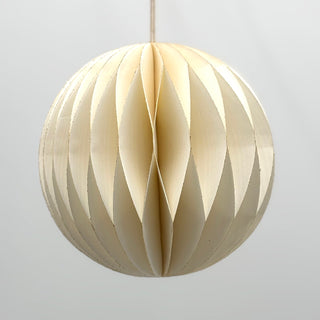 6" Hanging Ball Paper Ornament-Off White