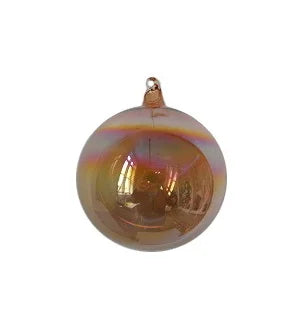 150MM Clear Glass Iridescent Ball Ornament, Brown