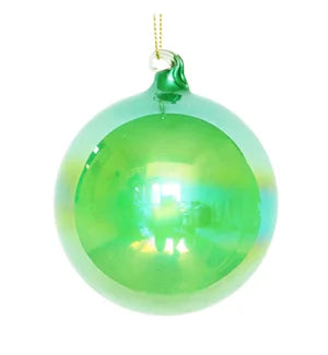 Bottle Glass Ball Ornament 120MM, Aqua