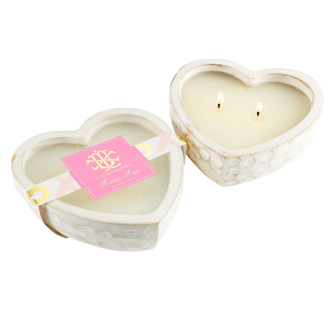 Lover'S Lane Heart Shaped Dough Bowl Candle