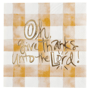 Oh Give Thanks Beverage Napkin 20 Pieces Per Pkg
