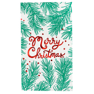 Pine Bough Merry Christmas Guest Towel..16 Pieces Per Pkg