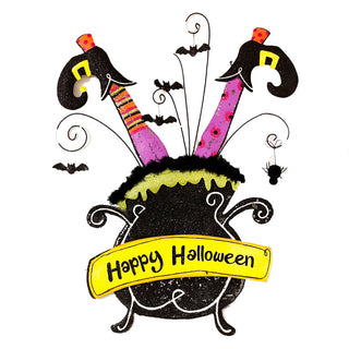 Cauldron Happy Halloween Door Screen