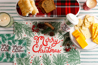 Pine Bough Merry Christmas Beverage Napkin..20 Pieces Per Pkg