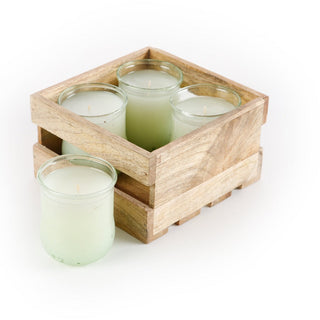 Citronella Sampler Pack - 2 oz. Green Glass Candles in Crate (6189053706428) (7689047605468)
