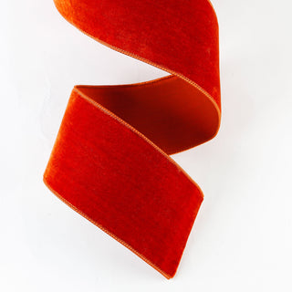 Orange Velvet Ribbon  4" X 5 Yards
