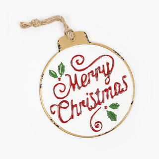 Merry Christmas Ornament Metal Sign