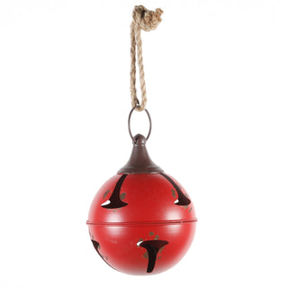 6.5" Antique Red Round Metal Bell