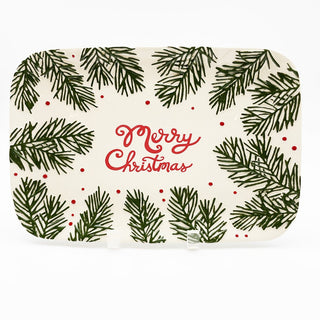 Pine Bough Merry Christmas Platter