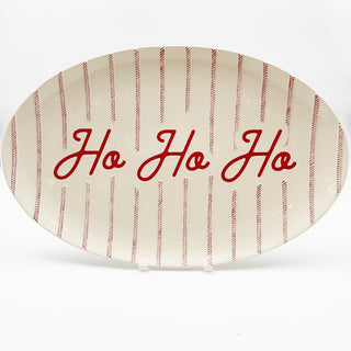 Red/White Ticking Ho Ho Ho Platter