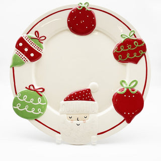 Ornaments/Santa Round Plate